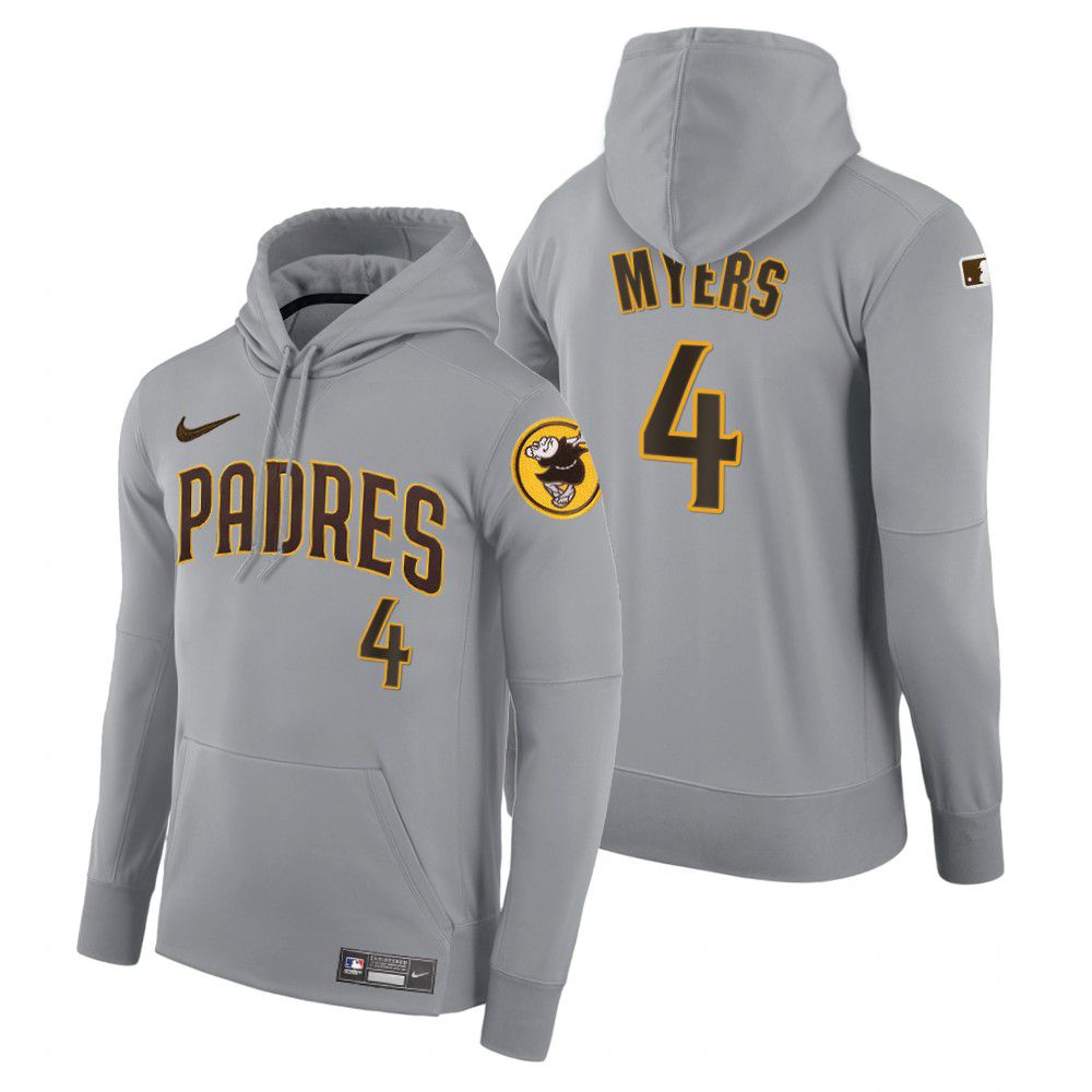 Men Pittsburgh Pirates #4 Myers gray road hoodie 2021 MLB Nike Jerseys